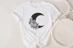floral moon svg