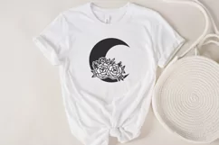 floral moon svg