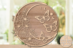 Floral Moon SVG Butterfly Laser Cut Product Image 1