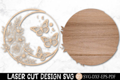 Floral Moon SVG Butterfly Laser Cut Product Image 2