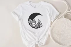 floral moon svg