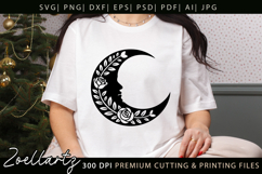 Floral Moon SVG for Cricut Celestial Moon Mandala Silhouette Product Image 6