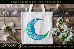 Floral Moon SVG for Cricut Celestial Moon Mandala Silhouette Product Image 5