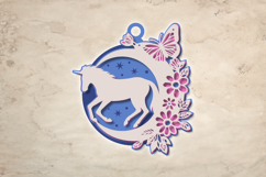 Floral Moon Unicorn - 4 SVG layers Product Image 1
