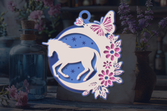 Floral Moon Unicorn - 4 SVG layers Product Image 2