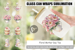 Floral Mother Day Tea Glass Can Product Image 1