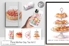 Floral Mother Day Tea Digital Paper Product Image 1
