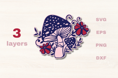 Layered Floral Mushroom SVG Product Image 1