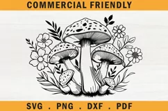 Floral mystical boho cottage mushrooms svg, nature lover svg Product Image 1