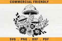 Floral mystical boho celestial mushrooms svg, nature lover Product Image 1