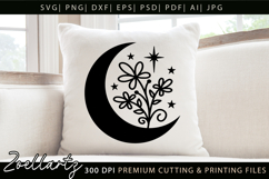 Mystical Moon SVG Floral Celestial Moon T-shirt Mug Pillows Product Image 4