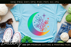 Mystical Moon SVG Floral Celestial Moon T-shirt Mug Pillows Product Image 5