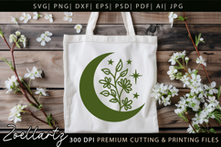 Mystical Moon SVG Floral Celestial Moon T-shirt Mug Pillows Product Image 5