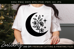 Mystical Moon SVG Floral Celestial Moon T-shirt Mug Pillows Product Image 6