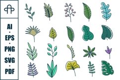 Floral nature elements decoration vector illustration Product Image 1
