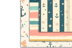 Floral Nautical Digital Paper Product Image 4