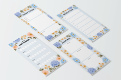 Blue Spring Printable Floral Notepad Template Set Product Image 2