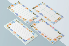 Soft Blue Printable Floral Notepad Template Collection Product Image 2