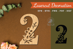 Floral Number Two Lasercut Decoration SVG Product Image 1