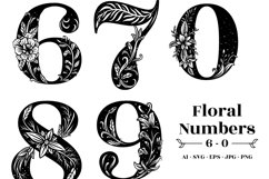 Flroal Numbers 6 - 0 Mandala Product Image 1