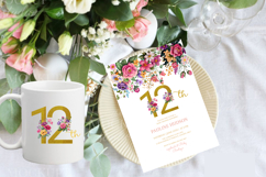 Floral Numbers Clipart Gold Glitter Number PNG Product Image 2