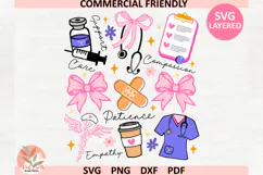 Pink Stethoscope svg,Trendy Nurse retro Floral shirt Png Product Image 1