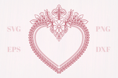 Floral Summer vintage heart SVG Product Image 2