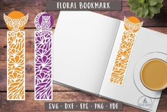 Floral Owl Bookmark SVG Layered bird design