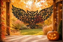 Floral Owl Halloween SVG Laser Cut Ornament
