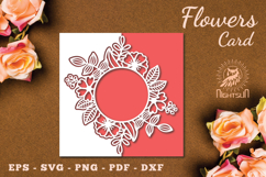 Floral Papercut Card SVG Product Image 1
