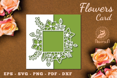 Floral Papercut Card SVG Product Image 1