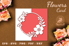 Floral Papercut Card SVG Product Image 1