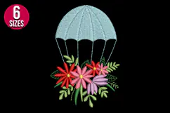 Floral Parachute Machine Embroidery Design - 6 Sizes Product Image 2