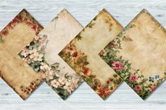 Floral Parchment Letter Digital Paper Bundle Product Image 5