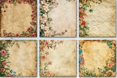 Floral Parchment Letter Digital Paper Bundle Product Image 2
