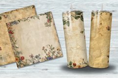 Floral Parchment Letter Digital Paper Bundle Product Image 3