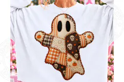 Floral Patchwork Halloween Ghost PNG Product Image 1