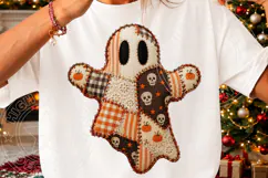 Floral Patchwork Halloween Ghost PNG Product Image 3