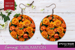 Pastel Floral Round Earrings - Flower Field PNG Sublimation Product Image 1