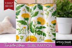 Floral Tumbler Wrap - Spring Flowers Tumbler PNG Sublimation Product Image 1