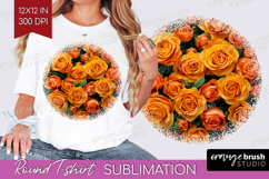 Pastel Floral Round Tshirt Background - Flower Field PNG Product Image 1