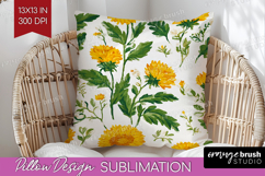 Floral Pillow Sublimation - Spring Flowers Pillow Cover PNG Product Image 1