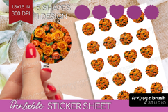 Pastel Floral Round Sticker - Flower Field Printable Sticker Product Image 1