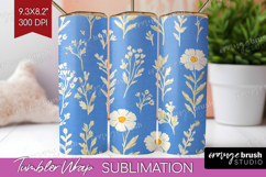 Floral Tumbler Wrap - Spring Flowers Tumbler PNG Sublimation Product Image 1