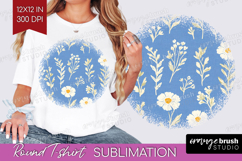 Floral Round Tshirt Background - Spring Flowers PNG Product Image 1
