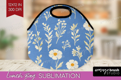 Floral Lunch Bag - Spring Flowers Lunch Bug PNG Sublimation Product Image 1