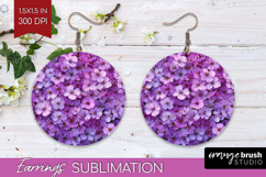 Pastel Floral Round Earrings - Flower Field PNG Sublimation Product Image 1