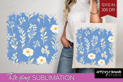 Floral Tote Bag - Spring Flowers Tote Bag PNG Sublimation Product Image 1
