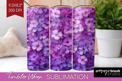 Pastel Floral Tumbler Wrap - Flower Field Tumbler PNG Product Image 1
