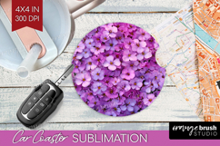Pastel Floral Car Coaster - Flower Field Coaster PNG Product Image 1